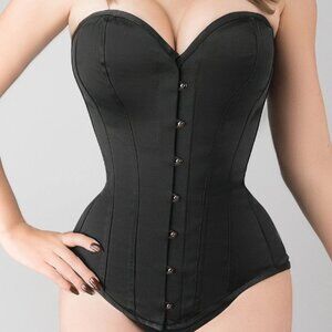 Long Black Satin Corset